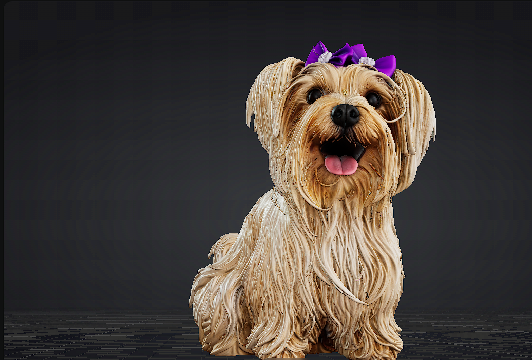 Modelado 3D de una perrita Yorkshire